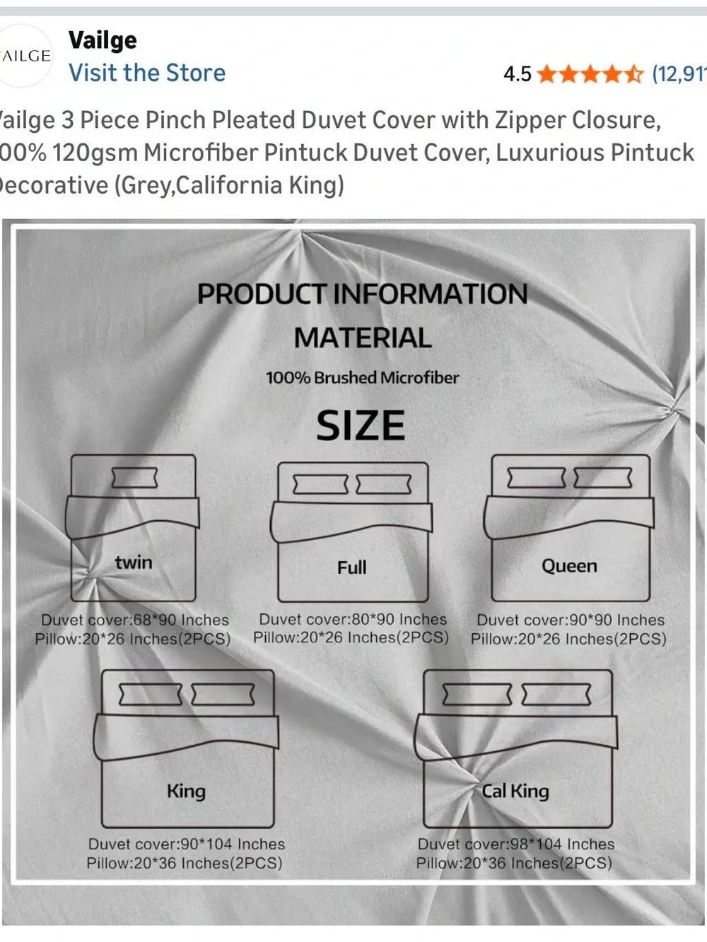 NIP California King Duvet Set